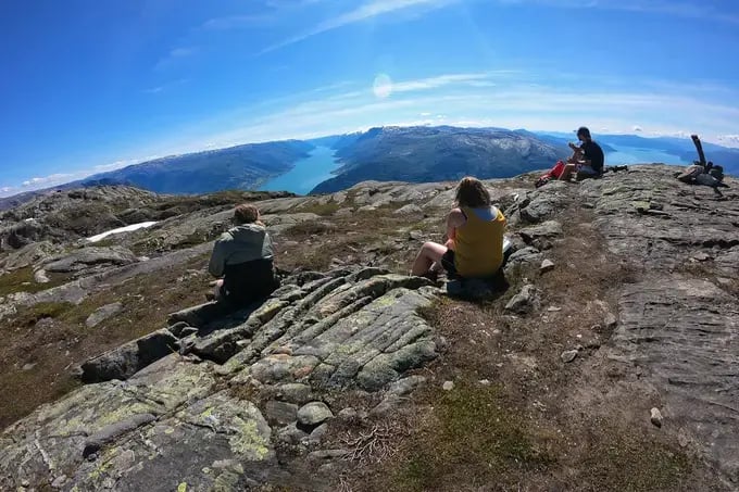 Fjord wanderung berg oksen
