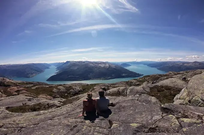 Fjord wanderung berg oksen
