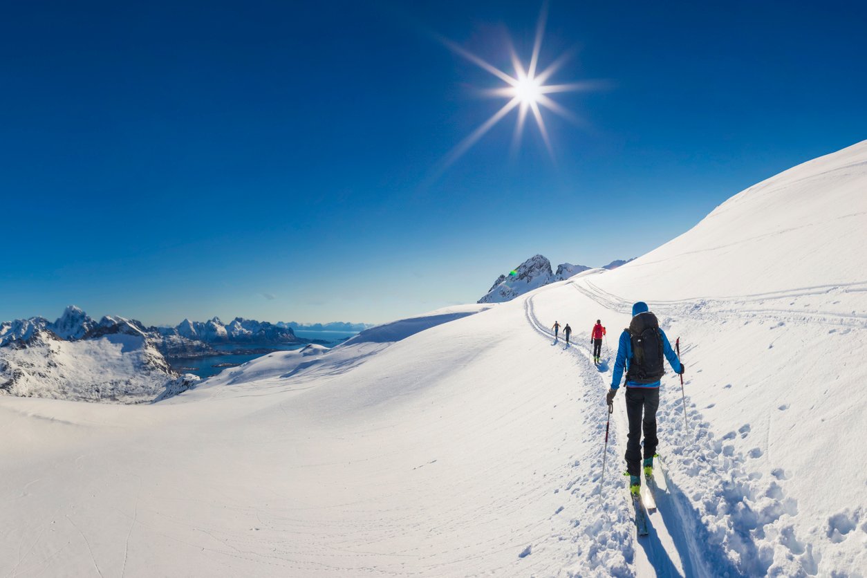 Lofoten-Norwegen-Skifahrer