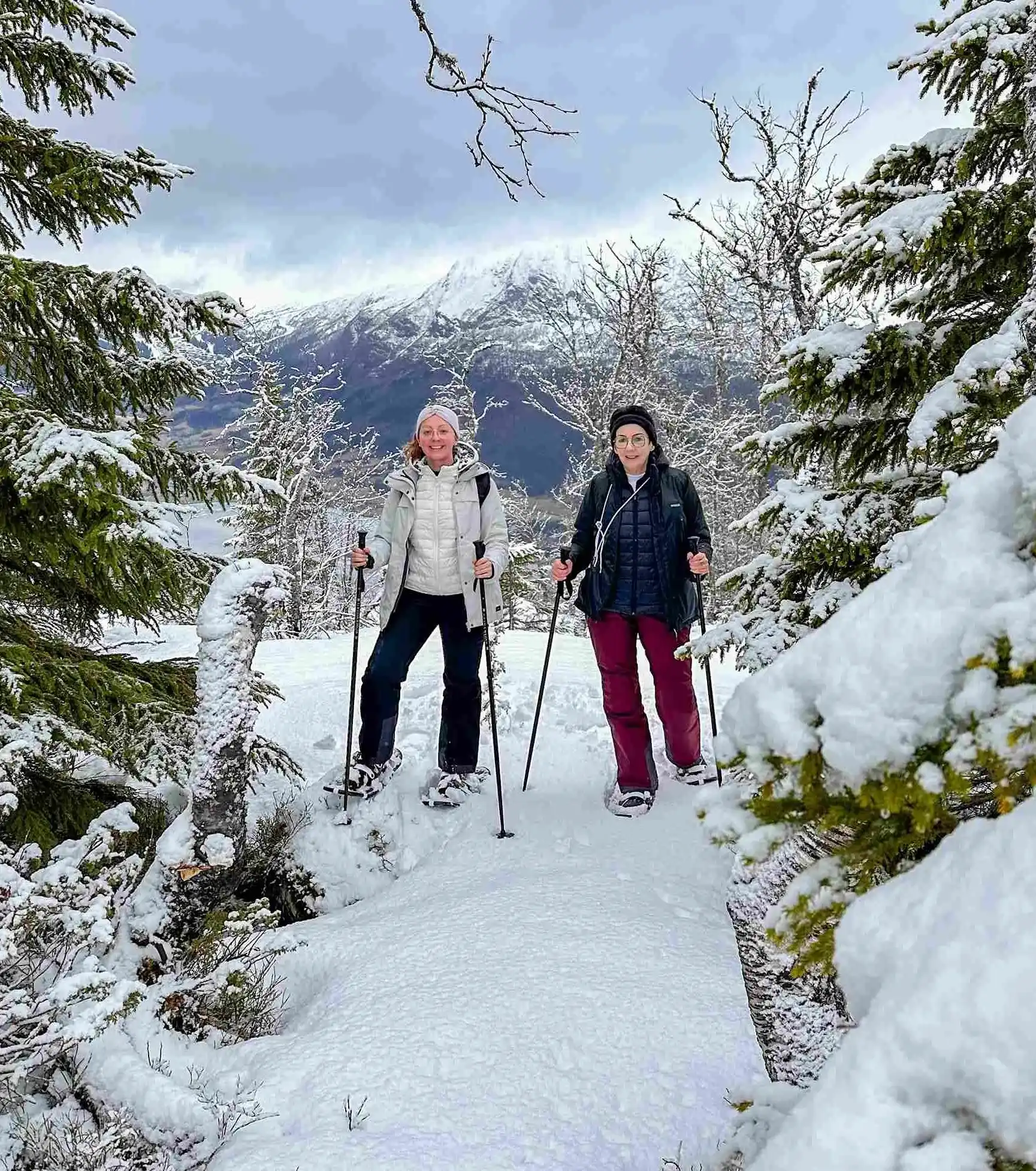 Erleben sie den zauber des voss-tals bei einer schneeschuhwanderung